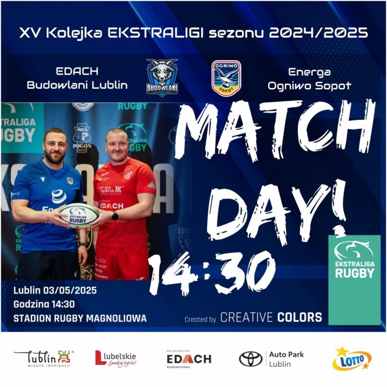 EKSTRALIGA RUGBY. XV KOLEJKA. SKRÓT MECZ BUDOWLANI LUBLIN – OGNIWO